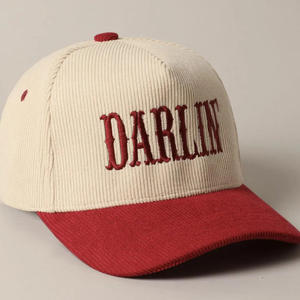 Casquette de baseball bicolore brodée à 5 panneaux de haute qualité casquette de camionneur 100% laine personnalisée pour sport arcs motif plage Applicable - Product Image 2