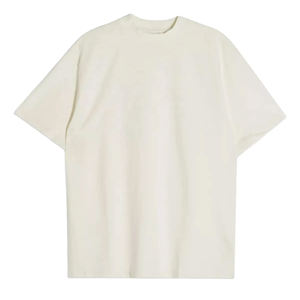 Custom Printed <b>Men's</b> Oversized Heavyweight 100% Cotton Crew Neck Collar Drop Shoulder Short Sleeve Knitted Fabric T-<b>Shirt</b> - Product Image 3