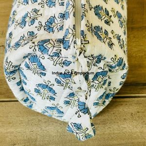 กระเป๋าใส่ผ้าฝ้ายกระเป๋าสำหรับผู้หญิงกระเป๋าใส่เหรียญ & เงินสดกระเป๋าแบบทำมือพิมพ์ลายบล็อกกระเป๋าซิป - Product Image 4