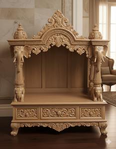 Mandir de prière en bois blanc au design moderne, sur mesure, grande taille, en bois massif, étanche, pour villas, prix de vente d'usine - Product Image 4