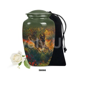 โกศบรรจุอัฐิอลูมิเนียมลายดอกไม้ขนาดใหญ่ ขายดี สำหรับบรรจุอัฐิผู้ใหญ่ พร้อมถุงกำมะหยี่ฟรี - Product Image 5