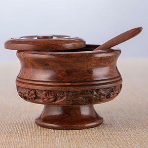 High Quality Wooden Sugar Bowl <b>Box</b> Household Eco Friendly Acacia Wooden Sugar Salt <b>Storage</b> Bowl at Low Price - Product Image 3