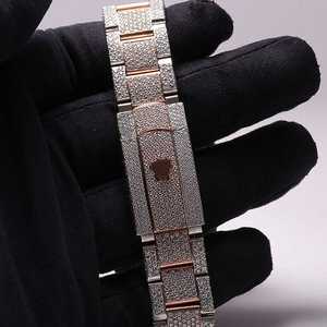 SHIVPATH mouvement mécanique de luxe montre pour hommes Simple Design Antique glacé Moissanite diamant deux tons or Rose analogique nouveau - Product Image 3