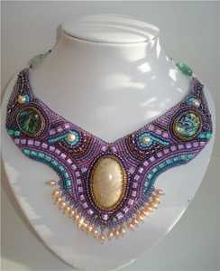 Collares de Cuentas de Colores con Bordado de Cuentas, Elegante Collar de Cuentas con Patrones de Bordado Únicos - Product Image 2