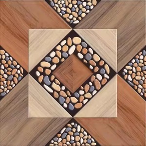 Attrayant 400x400mm Texture solide bois toucher numérique carreaux de porcelaine émaillée finition mate plancher d'hôtel décor intérieur de chambre - Product Image 6