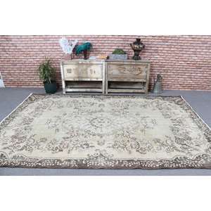 Alfombra Turca Vintage Grande de 6x9.3 pies, Alfombra de Lana Marrón - Product Image 2