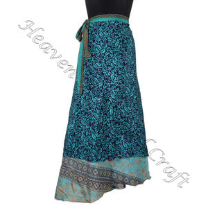 Two Layer Reversible Printed Indian <b>Wrap</b> <b>Skirts</b> Newest Summer Printing Girls Silk <b>Skirt</b> Indian Silk <b>Wrap</b> Vintage Women Handmade - Product Image 4