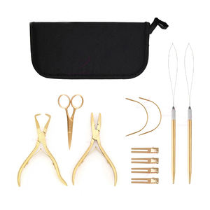 Juego de herramientas de alicates para extensiones de pelo de trama de acero inoxidable chapado en oro de alta calidad al por mayor Juego de alicates Microlink - Product Image 4