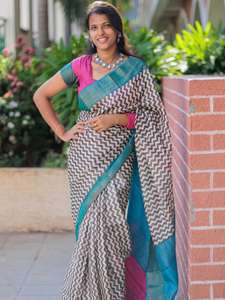 Vêtements traditionnels indiens et pakistanais élégants Sarees imprimés pour femmes - Product Image 2