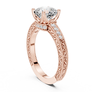 Bague Solitaire Élégante en Or Rose Taille Coussin, Bijoux de Mariage et de Fiançailles de Luxe, Bagues de Mode Personnalisées en Gros pour Femmes - Product Image 4