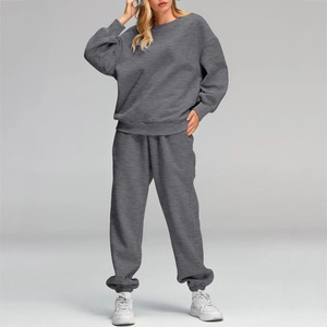 Conjunto de 2 piezas de lana de algodón para mujer, precio económico al por mayor, Diseña tu propio chándal para mujer, traje de jogging con logotipo personalizado - Product Image 5