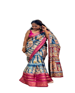Meilleure vente Saree imprimé de tissage de soie Dola doux et élégant pour un port confortable lors des fêtes et des mariages - Product Image 1