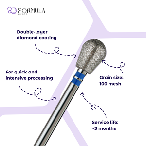 ดอกสว่านเจียรเล็บเพชรแบบมืออาชีพ ยี่ห้อส่วนตัว รุ่น Formula Profi ขนาด 6.0 มม. สีน้ำเงิน - Product Image 2