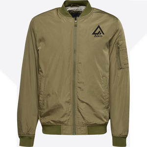 Blouson de moto personnalisé pour homme avec col montant enduit, nouvelle collection automne, à capuche, vente en gros, design tendance, 100% coton AKO - Product Image 1