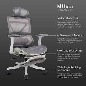 Distributeurs recherchés : Fauteuil de bureau ergonomique avec massage et appui-tête 3D - Product Image 5