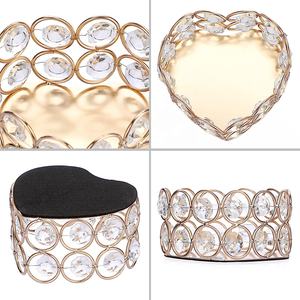 Bougeoir chauffe-plat en forme de coeur de qualité supérieure cristal scintillant entouré de bougeoirs en métal doré support d'éclairage décoration et cadeaux - Product Image 3