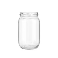 Vente en gros 800ml vide clair rond de qualité alimentaire joint bocal de stockage en verre confiture Sauce conserves de cornichons bocal en verre personnalisé