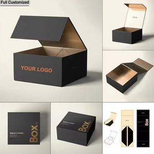Custom Logo Luxury Rigid Grey Cardboard Packaging Black Paper <strong>Hamper</strong> <strong>Gift</strong> <strong>Box</strong> With Magnet Lid Closure - Product Image 6