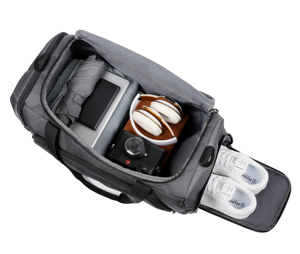 กระเป๋าเดินทางกีฬาแบบกันน้ำสั่งทำขายส่งพร้อมช่องใส่รองเท้า ความจุขนาดใหญ่ รับผลิตตามแบบ OEM จำนวนมาก - Product Image 5