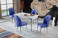 Ensemble de table et de chaises de salle à manger élégant, design moderne et luxueux en bois et métal, extensible, 6 chaises, design économique pour la maison, best-seller de la salle à manger