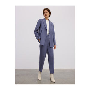 Chaqueta Blazer de Mujer con Detalle de Abertura Lateral en Viscosa - Product Image 3