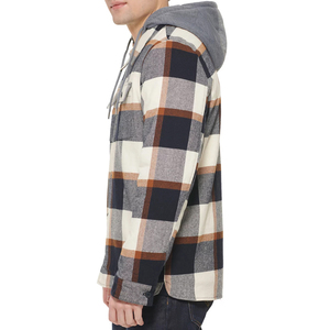 Nuevo diseño, peso ligero, alta calidad, hombres, chaqueta con capucha de franela, cordón para hombres con forro de Sherpa, cremallera y botón más cerca - Product Image 5