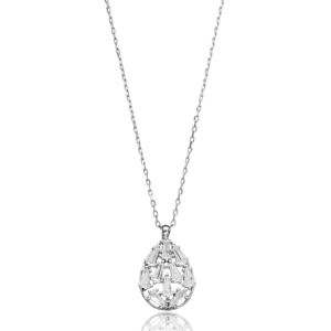 Pendentif en argent sterling 925 fait main en Turquie avec pierre baguette en forme de poire, vente en gros - Product Image 2