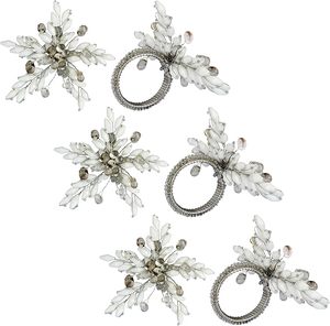 Fêtes de tous les jours Décor à la maison Design de fleurs Anneaux de serviette en polyéthylène pour les fêtes et événements Une décoration de table - Product Image 5