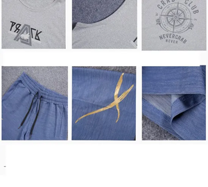 Wholesale Hot Sale Loose Fit Summer Blank <b>Set</b> Soft Polyester Men's <b>Sets</b> Solid <b>t</b> <b>Shirts</b> & <b>Shorts</b> Plain <b>Set</b> - Product Image 6