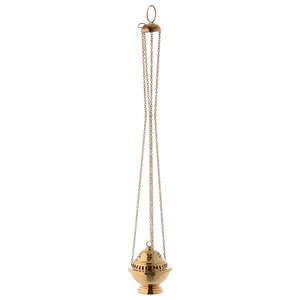 Thurible en laiton plaqué or avec chaîne pour artisanat religieux Fournitures d'église Article décoratif suspendu Thurible - Product Image 2