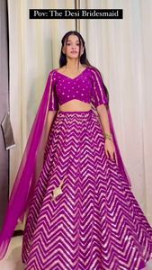 Ensemble Georgette Lehenga Choli de luxe au design unique pour réceptions, fiançailles et événements spéciaux au meilleur prix - Product Image 5