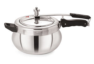 Casserole à pression en acier inoxydable de forme pratique et écologique avec poignées en bakélite résistantes à la chaleur, couvercle extérieur inclus - Product Image 2