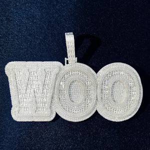 Pendentif de luxe en argent 925 Design Hip Hop personnalisé avec diamant Moissanite et caution de sac d'argent glacé pour bijoux de fête - Product Image 1