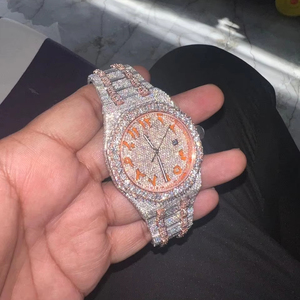 Montre Hip Hop Luxury Ice out pour hommes et femmes Iced Bling Silver Diamond Jewelry Watch - Product Image 1