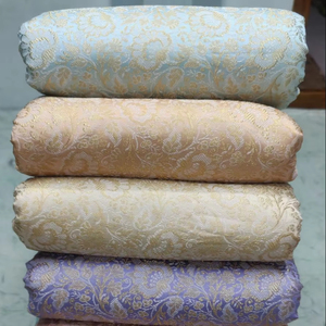 Tela de brocado Jacquard metálica de lujo de alta calidad 100%, colores personalizados para prendas, vestidos, artesanías de tapicería, seda 100% - Product Image 1