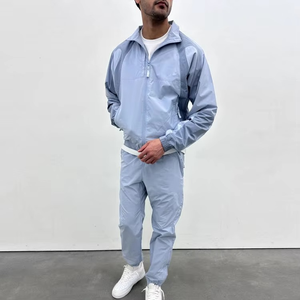 Sudadera de punto de Color sólido de la mejor calidad, ropa de gimnasio, chándales en blanco de dos piezas para hombres, conjunto de chándal al por mayor, sudor - Product Image 3