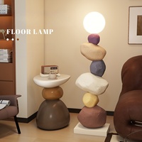 Lampe de sol en résine de pierre créative postmoderne HJ HOME avec commande tactile, hauteur réglable, éclairage LED pour salon, décoration intérieure