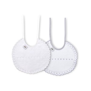 Lot de 2 bavoirs en tissu 100% coton gris et blanc pour bébés et enfants - Product Image 1