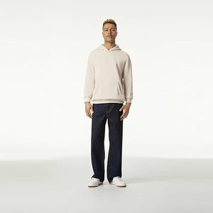 Sweat à capuche pour homme avec logo personnalisé, en molleton de haute qualité, 100% coton, thermique, manches régulières, couleur unie, grandes poches, hiver, ODM - Product Image 4
