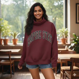 Custom <b>Women</b> Oversized Long Sleeve Mock Neck Sweatshirt Polyester/ Cotton Casual Print Embroidered Breathable Eco-Friendly <b>Women</b> - Product Image 2