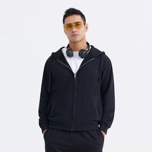 Venta al por mayor de algodón personalizado 3D Puff estampado chaqueta cremallera sudaderas con capucha blanco liso de talla grande 3D bordado DTG estampado para abrigo de hombre - Product Image 1