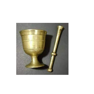 Handmade Brass Mortar and Pestle <b>Set</b> Custom Logo Low Price for Kitchenware Spice Tools for <b>Pepper</b> and <b>Salt</b> Use Custom Size - Product Image 1