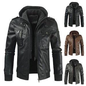 Alta calidad logotipo personalizado más negro cremallera montar al aire libre a prueba de viento de manga larga Slim Fit práctica chaqueta de lona de piel de vaca para hombres - Product Image 4