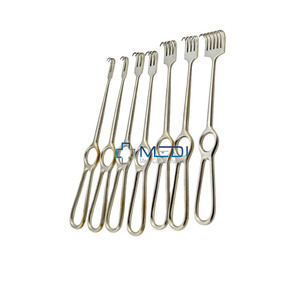 Écarteurs de chirurgie médicale Volkman 3 broches crochet de peau émoussée écarteur de main manuel en acier inoxydable pour os de Volkmann - Product Image 5
