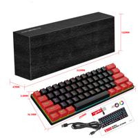 OEM HXSJ V900 Clavier USB filaire à 61 touches 60% Axe bleu Mini clavier mécanique de jeu compact Offre Spéciale les jeux de bureau Utilisation Nouvelle LED