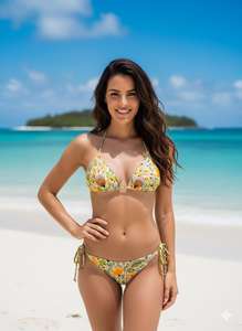 Nuevo Conjunto de Bikini Triangular Sexy con Estampado Colorido, Traje de Baño para Mujer con Lazos Laterales, Ropa de Playa, Marca Personalizada OEM - Product Image 5