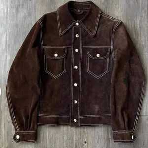 Veste en jean en cuir personnalisable de haute qualité unisexe 100% coton Style décontracté pour l'hiver avec logo brodé - Product Image 1