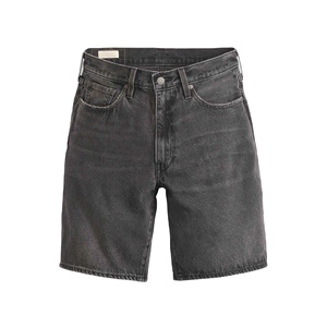 Pantalones Cortos Bermuda de Mezclilla Gris Oscuro de Cintura Alta para Hombre, Casuales, de Algodón Tejido, con Cierre de Botones, Color Sólido, Diseño con Bolsillos - Product Image 1