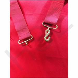Delantal de Alto Sacerdote Masónico del Arco Real (PHP) de Terciopelo Rojo con Bordado a Mano de Hilo Dorado y Flecos, Regalia Masónica - Product Image 5