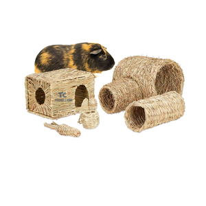 Conejera portátil ecológica de alta calidad, nido de hierba tejida, casa de conejito, jaula, cama de paja Natural, jaulas de animales pequeños, Guinea - Product Image 6